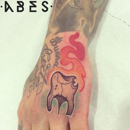 Tattoos - tooth on hand - 95977